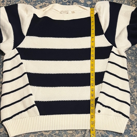 Ted Baker Blue White Striped Pullover Sweater Modern Nautical Preppy Coastal - Picture 7 of 10
